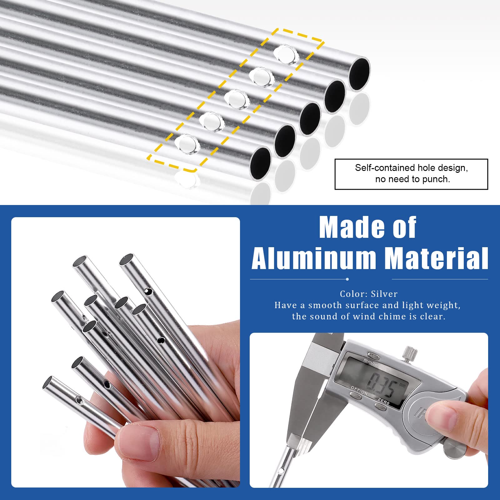 Glarks wind chime tubes 8cm, lightweight for versatile decor ideas.