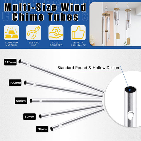 Glarks wind chime tubes 9cm, precise cut for easy DIY assembly.