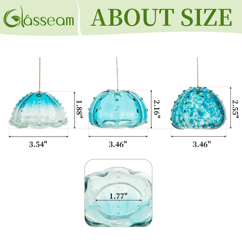 Glasseam jellyfish air plant holder functions as art and wind chime when paired with bells