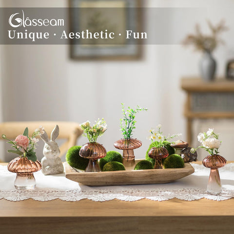 Glasseam mushroom propagation stations, wedding or baby shower favors, unique keepsakes.