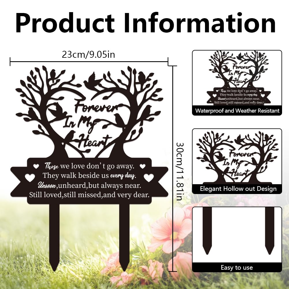 GLASSWINDS metal grave stake, durable and waterproof for outdoor remembrance.