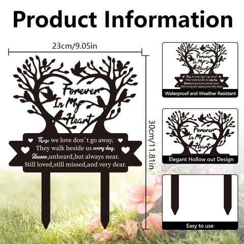 GLASSWINDS metal grave stake, durable and waterproof for outdoor remembrance.