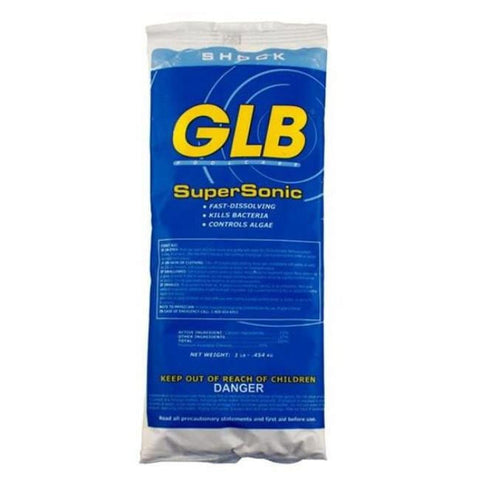 GLB calcium hypochlorite pool shock bottle for rapid sanitization and algae prevention