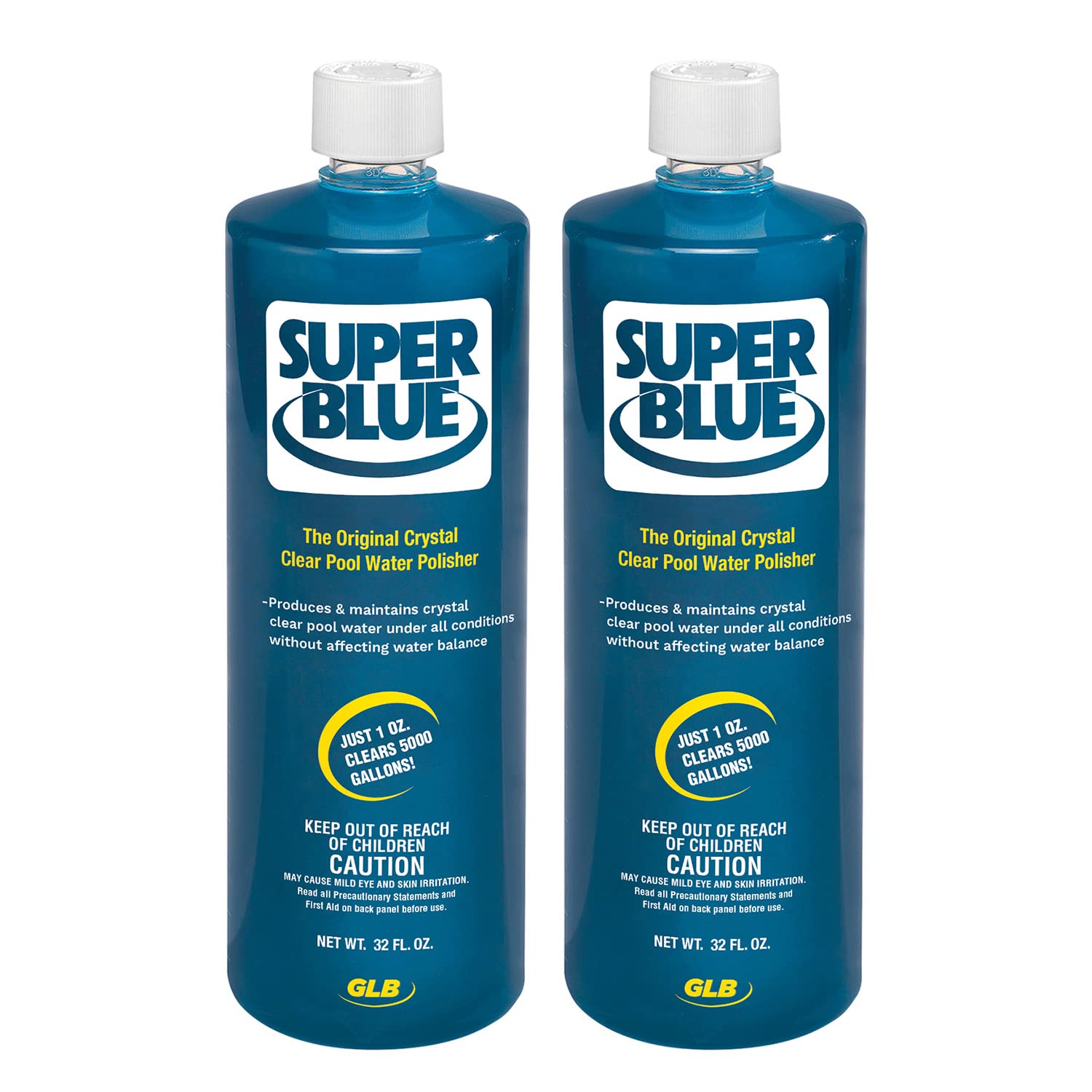GLB clarifier dense formula ready to treat pool water quickly and effectively.
