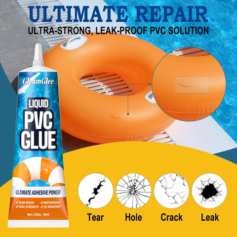 GleamGlee clear and blue patches for invisible, flexible repairs.