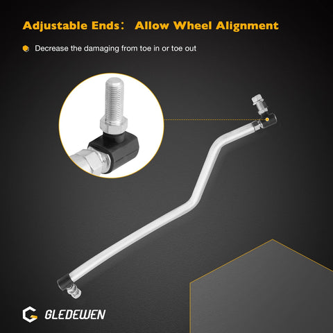 Gledewen steering drag links set with adjustable ends for accurate wheel alignment