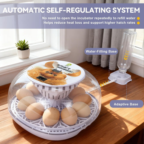 GleeGearNex Gen I auto turning mechanism rotates eggs every two hours.