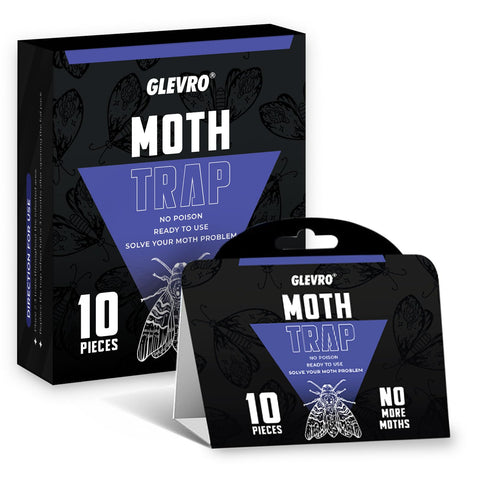 GLEVRO pantry moth trap close-up showing sticky glue for kitchen pest control.