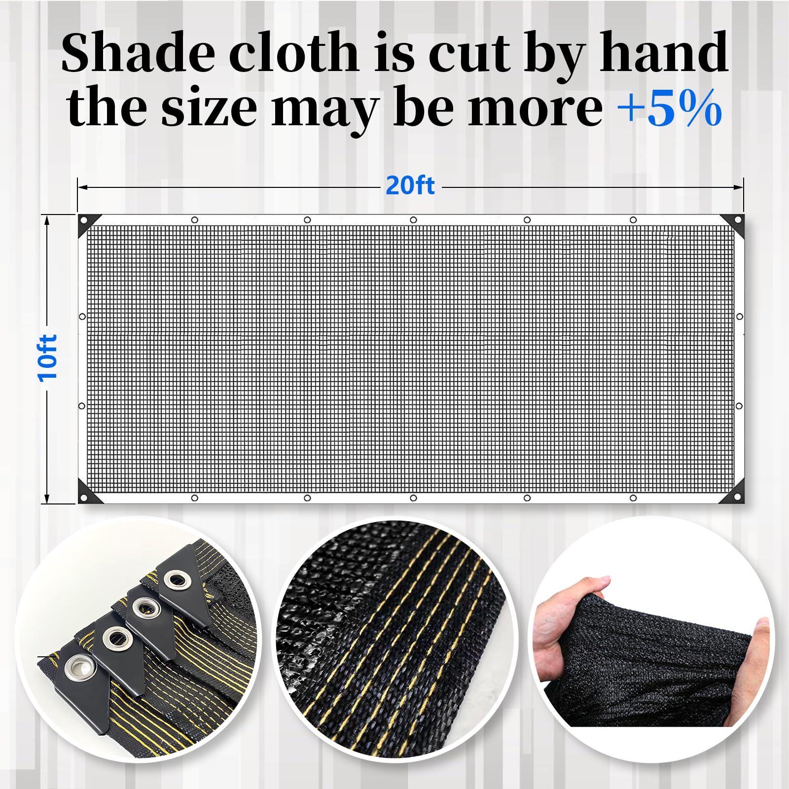Glieskir shade cloth grommets enable secure, durable mounting.