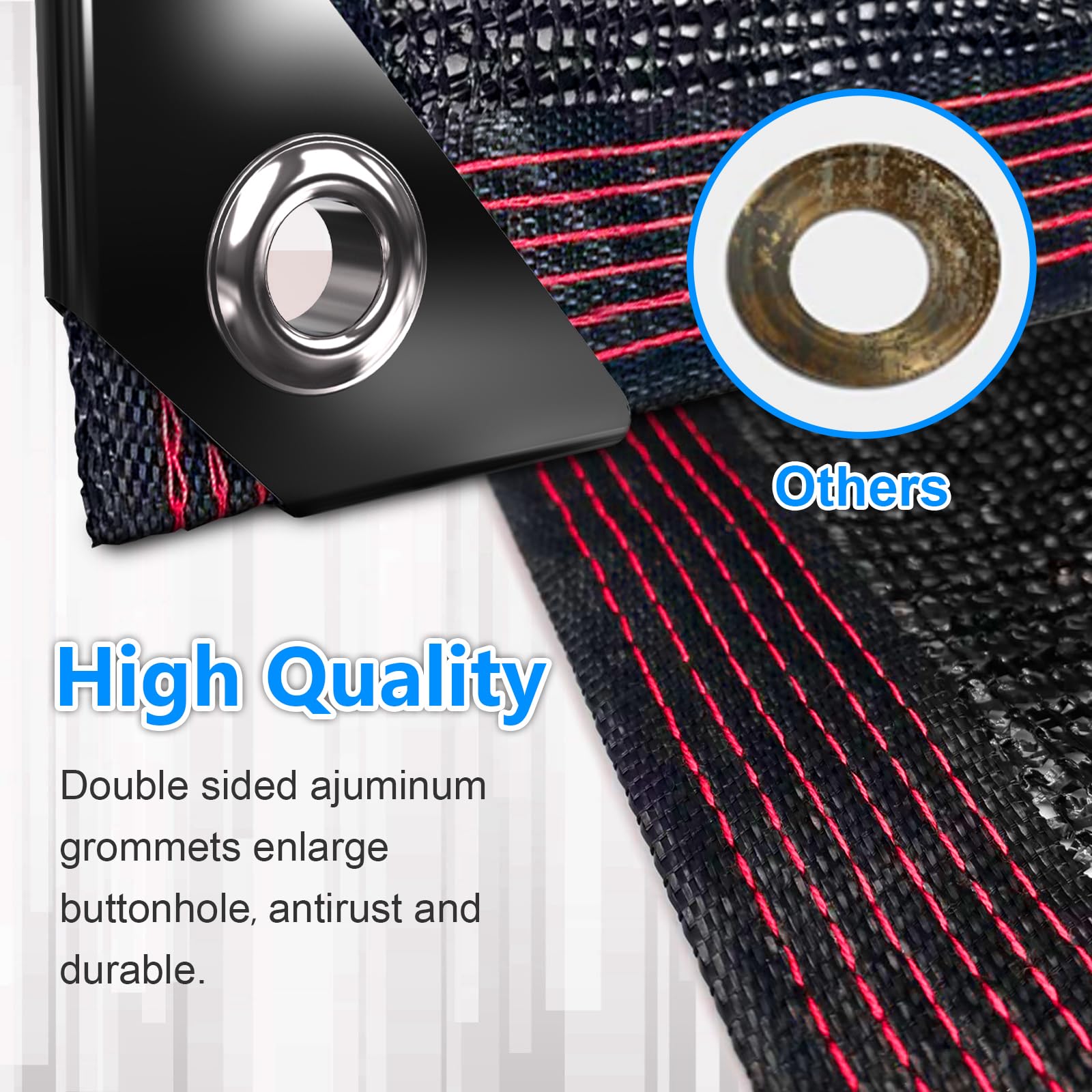 Glieskir easy-install shade cloth with reinforced grommets for fast hanging.