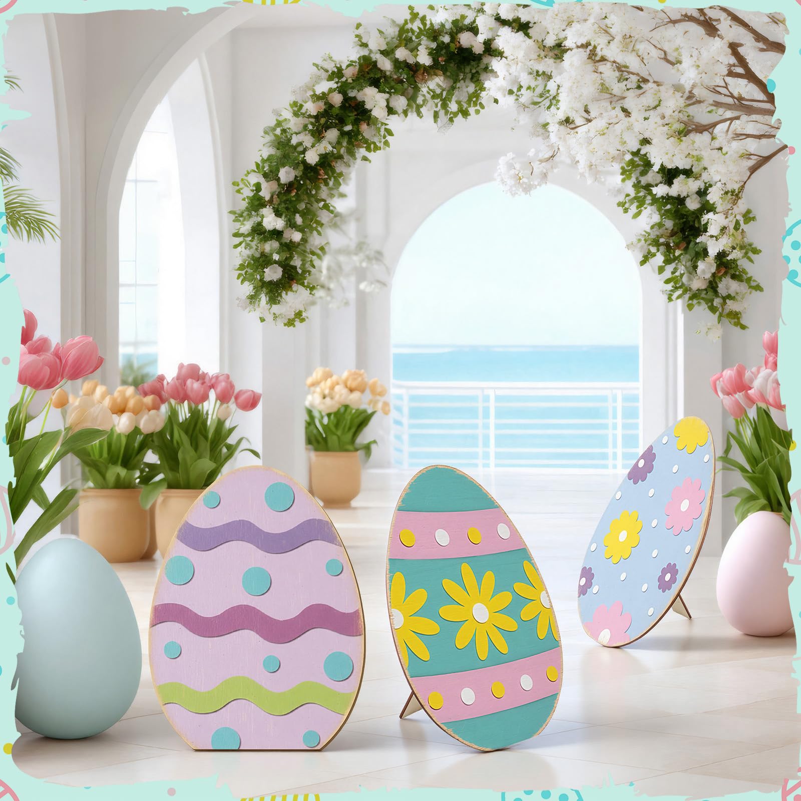 GlikCeil 17-inch egg sign stands out from a distance for festive ambience.