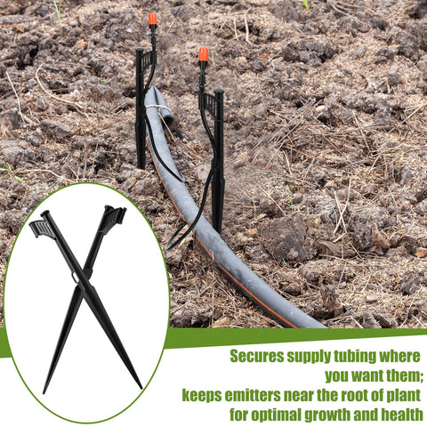 GlikCeil 50-piece irrigation stake set for easy drip system planning