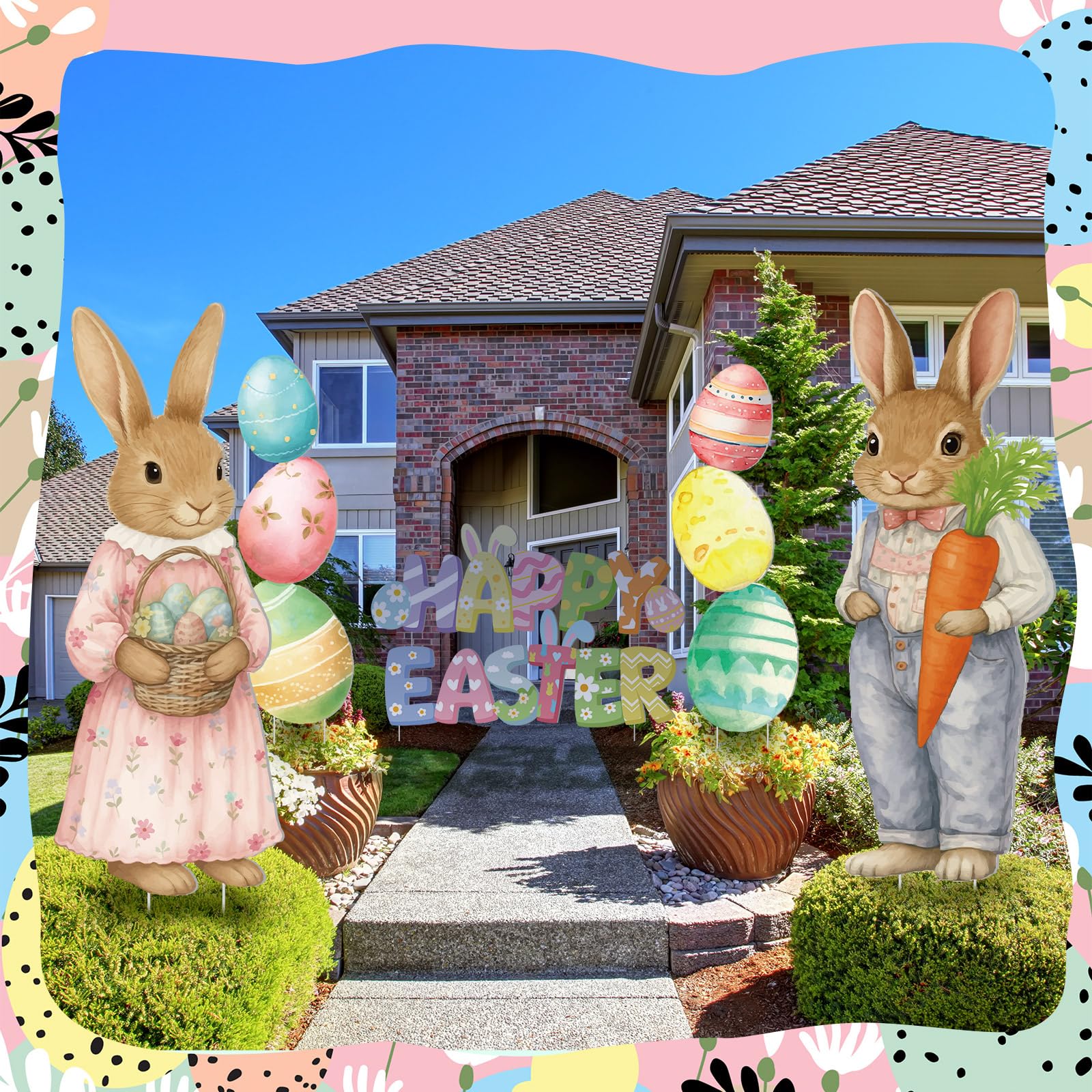 GlikCeil Corrugated-paper Easter signs for lightweight outdoor use