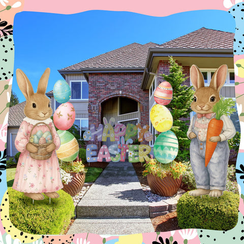 GlikCeil Corrugated-paper Easter signs for lightweight outdoor use