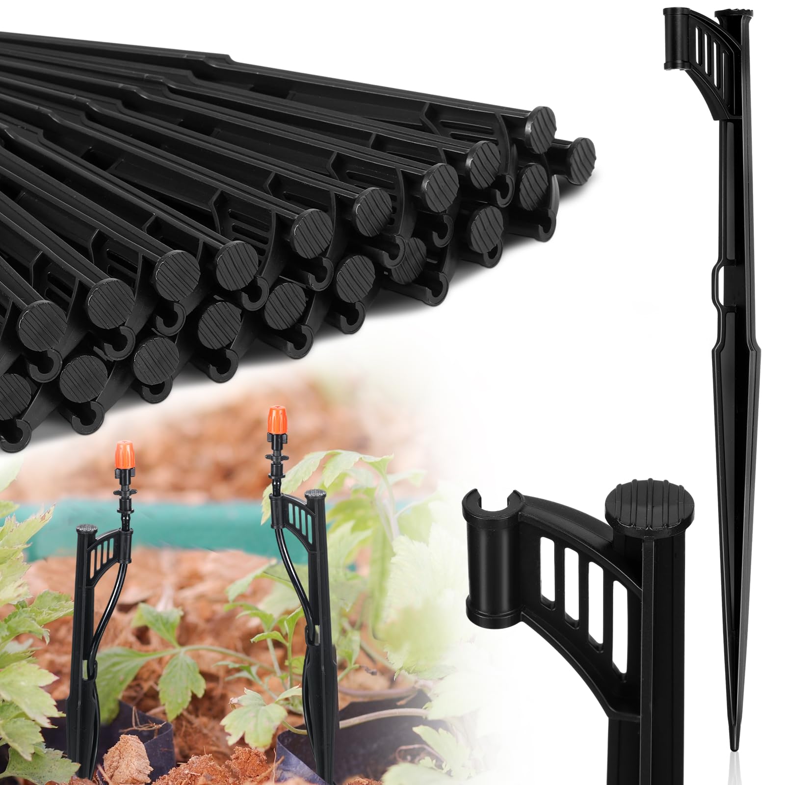 GlikCeil 12.8-inch drip stake supports 1/4 inch tubing for secure irrigation.