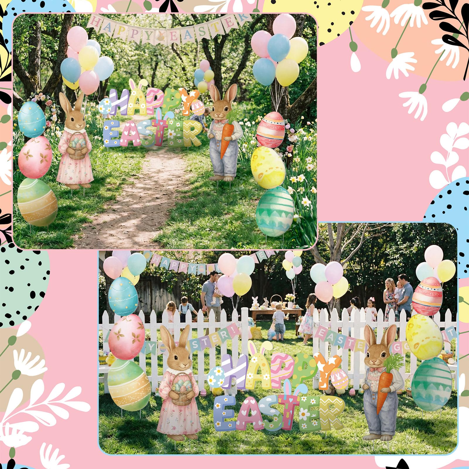 GlikCeil Easter yard decor set with nine signs for DIY celebration