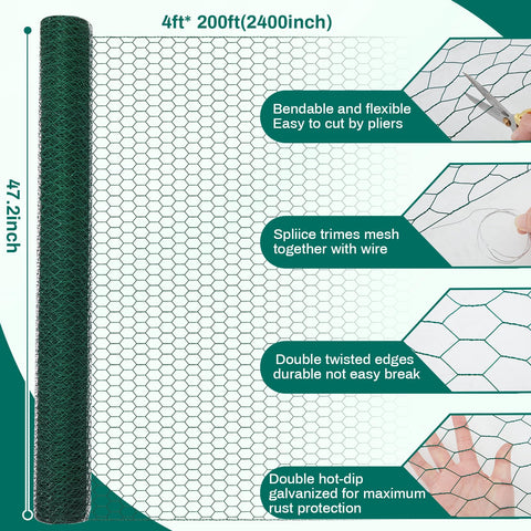 GlikCeil galvanized 1in hex mesh provides rust resistance for poultry enclosures.