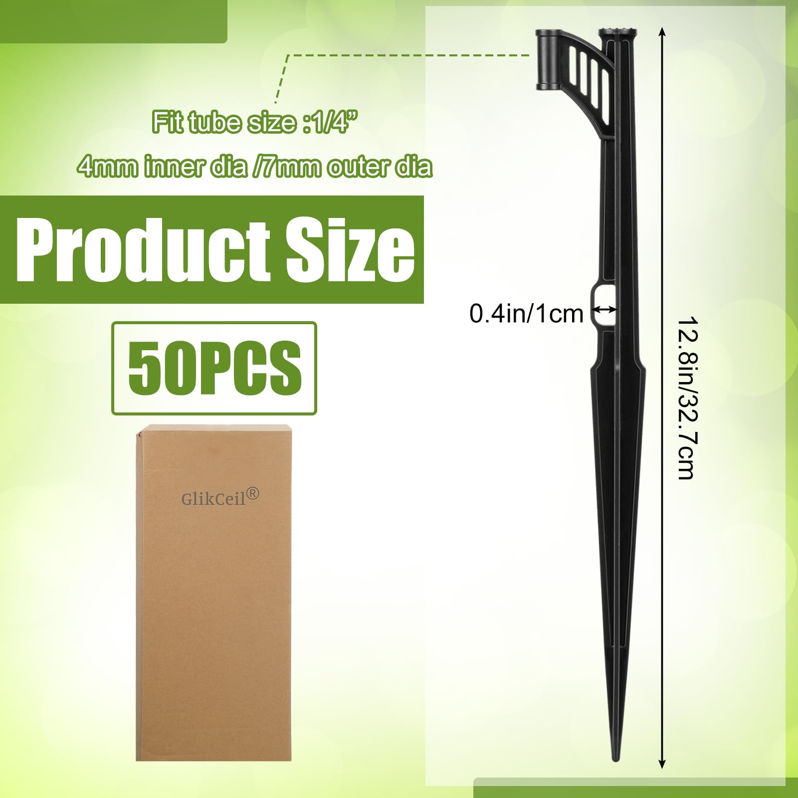 GlikCeil half-circle winged design stake for stable water line placement