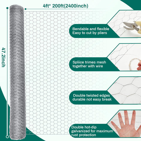 GlikCeil galvanized hardware cloth mesh 1.5x1 inch hex for fencing