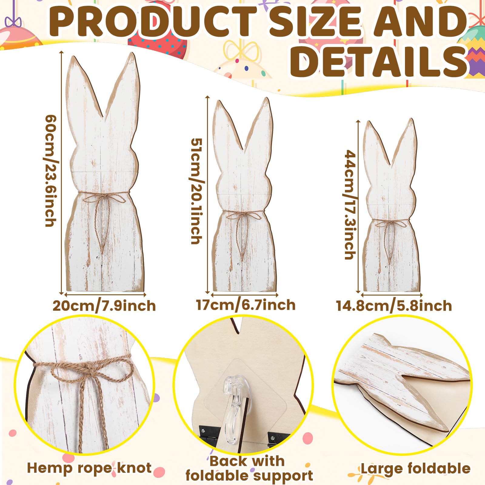 GlikCeil three-piece bunny set on bases adds elegant Easter ambiance.