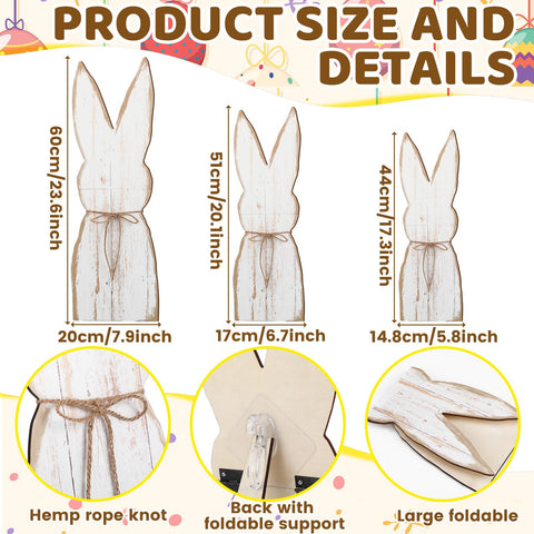 GlikCeil three-piece bunny set on bases adds elegant Easter ambiance.