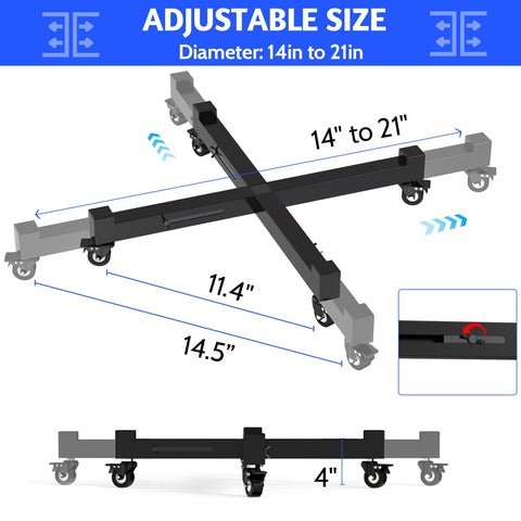GLISWAM four locking casters enable secure moves