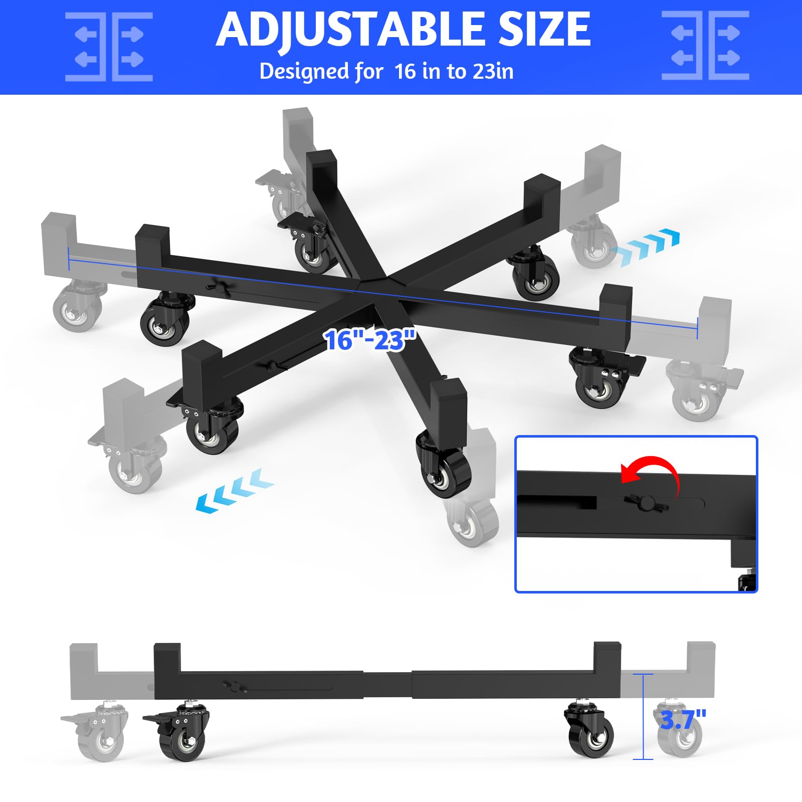 GLISWAM heavy-duty plant dolly supports up to 800 lbs for sturdy pot handling.