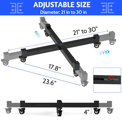 GLISWAM heavy-duty rolling dolly supports up to 500 lbs.