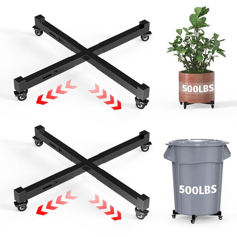 GLISWAM plant caddy with adjustable 14–21 inch diameter for versatile pots and easy setup.