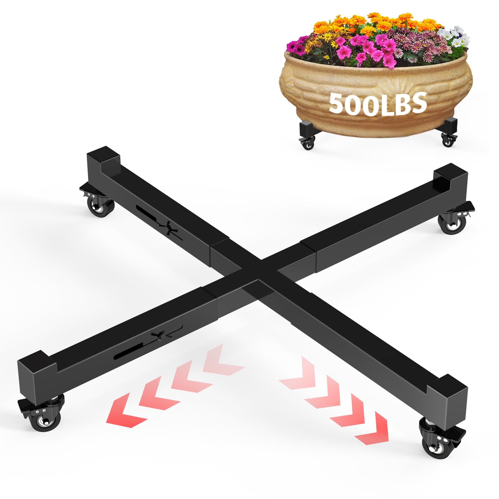 GLISWAM Plant Caddy with Wheels moves large pots smoothly.