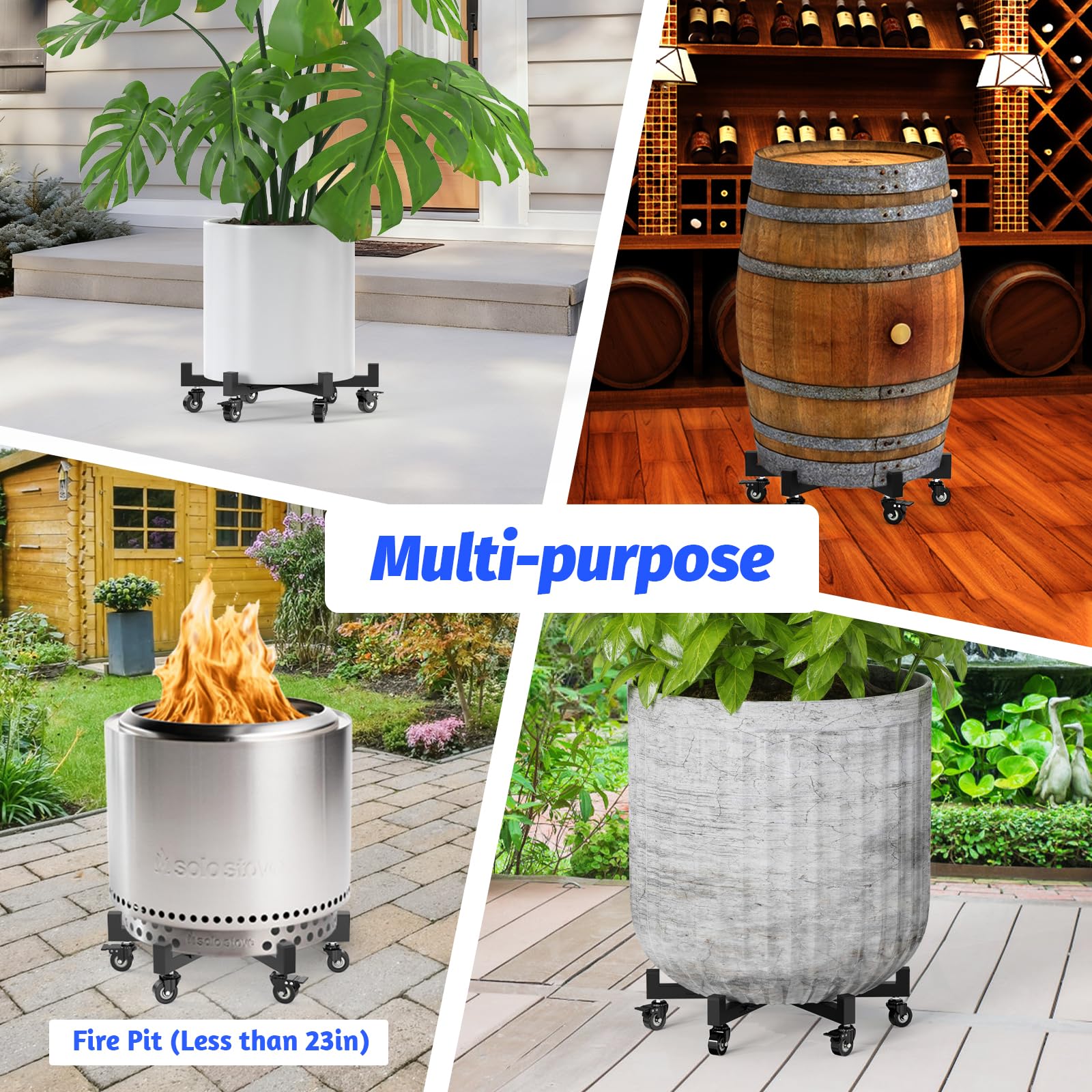 GLISWAM versatile mover ideal for large pots, vases, or barrels.