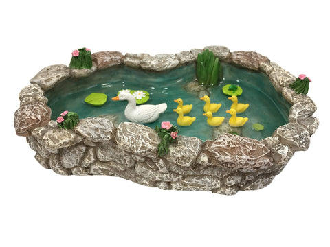 GlitZGlam Duck Pond lotus flowers brighten fairy garden scenes with vibrant detail.