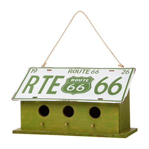 Glitzhome 14-inch hanging birdhouse with oversized design attracts birds outdoors.