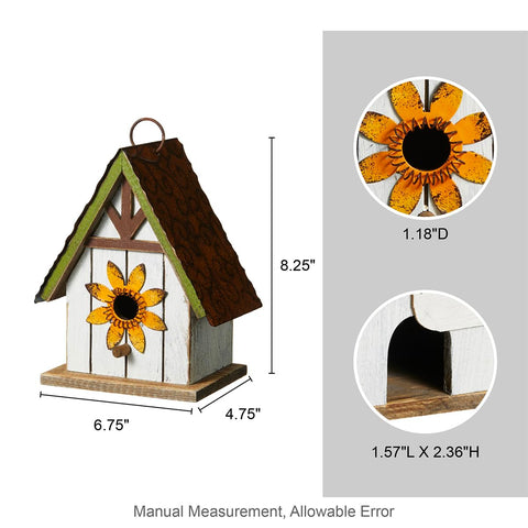 Glitzhome bird house flower accent decorative garden edge