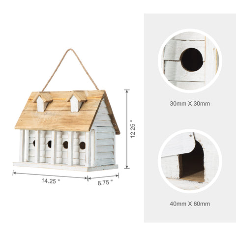 Glitzhome birdhouse with removable back panel for easy cleaning.