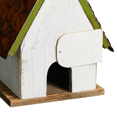 Glitzhome blue bird house patio decor blends with outdoor furniture