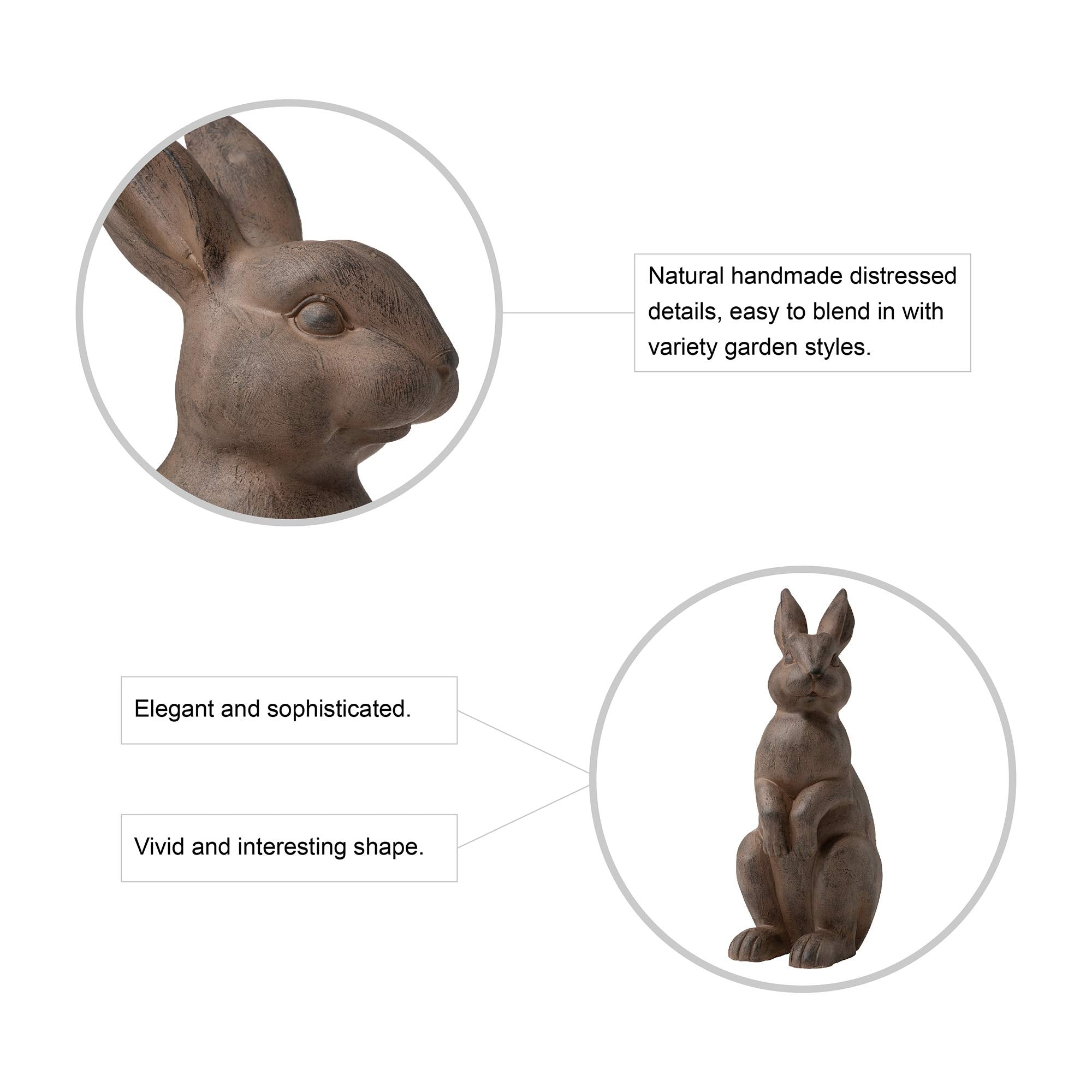 Glitzhome rabbit garden statue full-length design adds whimsy to your lawn.