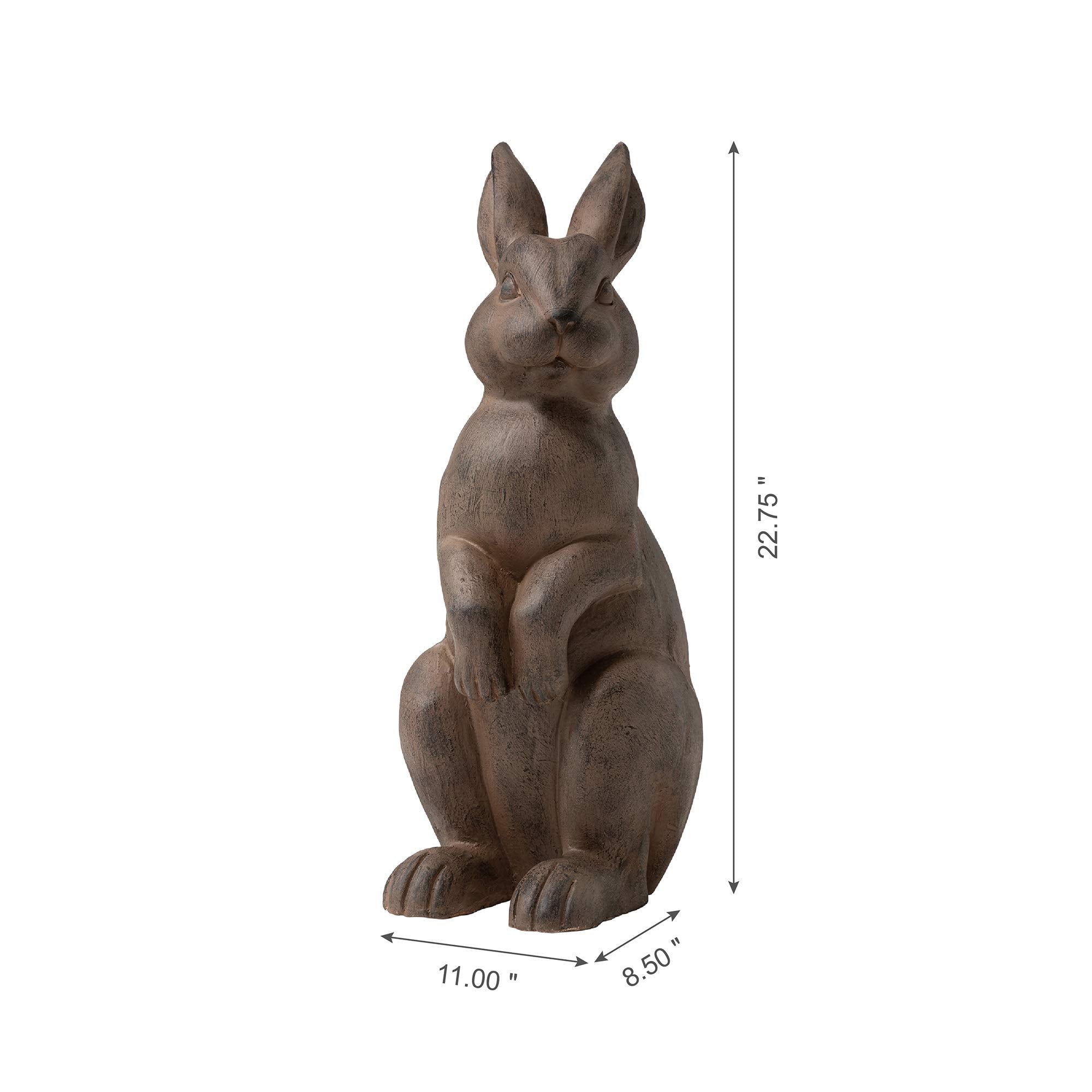 Glitzhome weather-resistant finish keeps the bunny statue outdoors year-round.