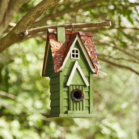 Glitzhome rustic garden decor hanging bird house adds vintage flair