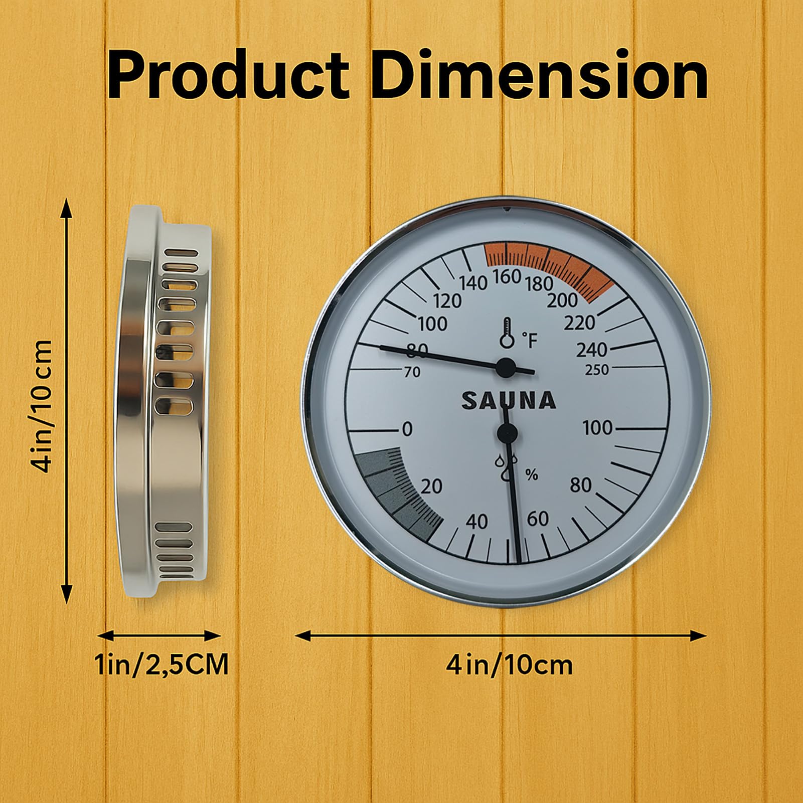 Globotech gauge close-up shows precise temperature and humidity scales for control