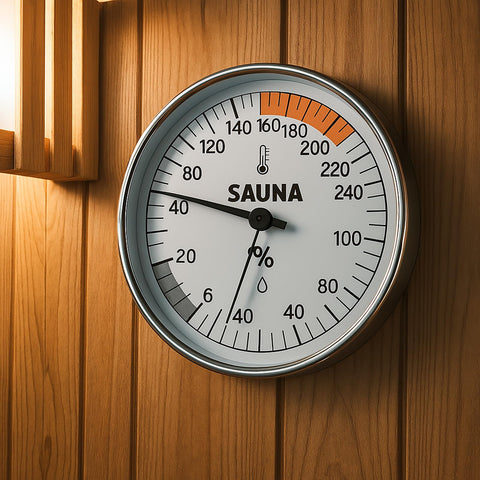 Globotech in-sauna-room display provides real-time readings in steam