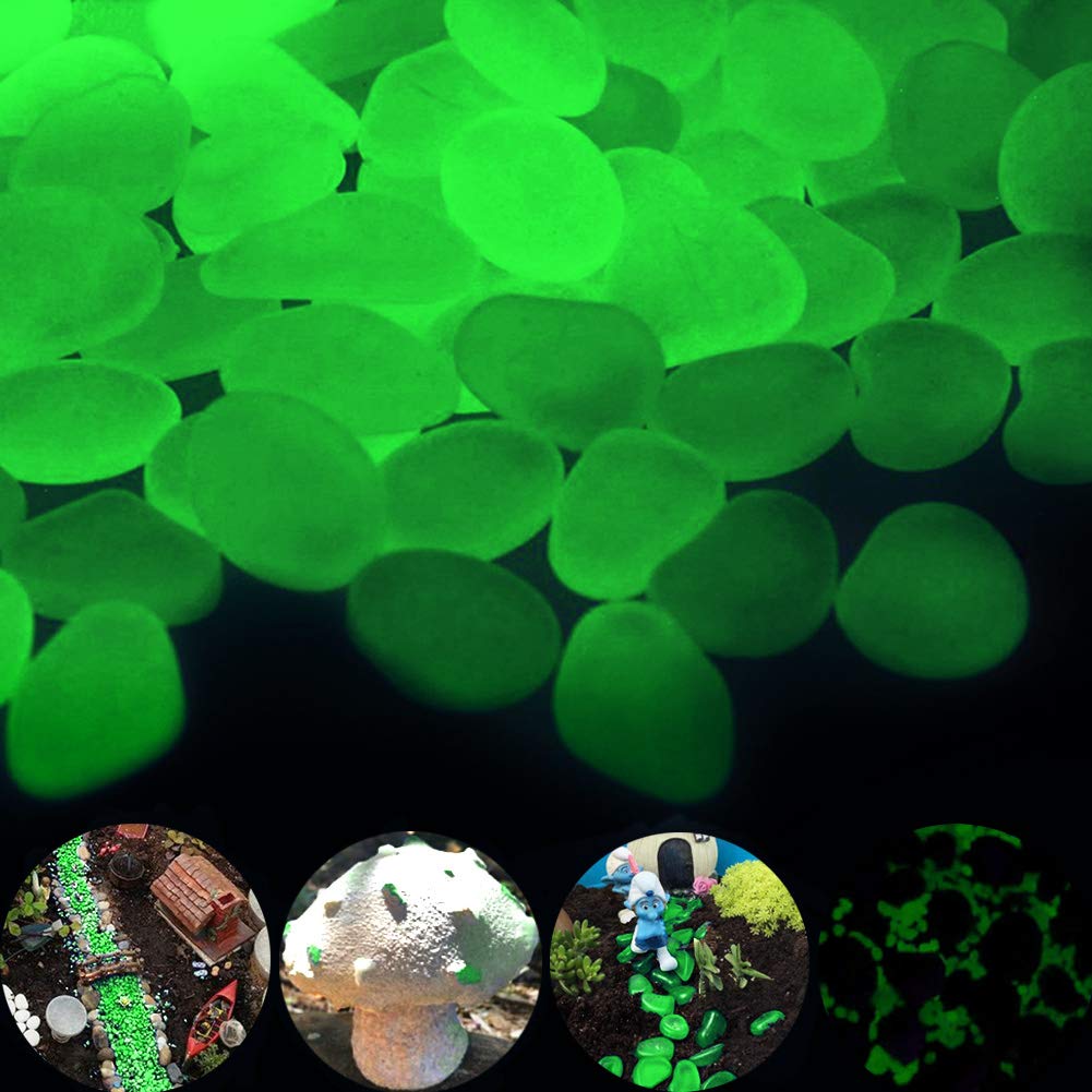 GLOCARNIVAL Glow Pebbles Green during daylight add vibrant garden accents.