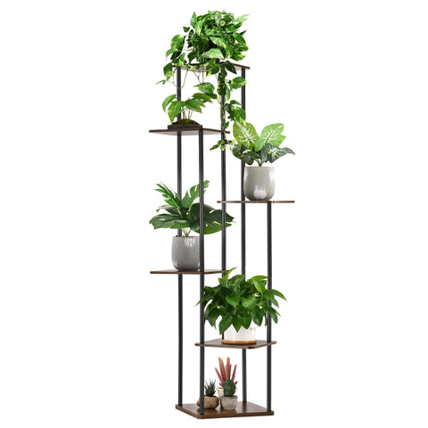 GLOKUUCA 6-tier plant stand corner display optimizes space for multiple pots.