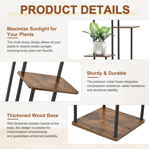 GLOKUUCA corner planter shelf provides sturdy support and floor protection.