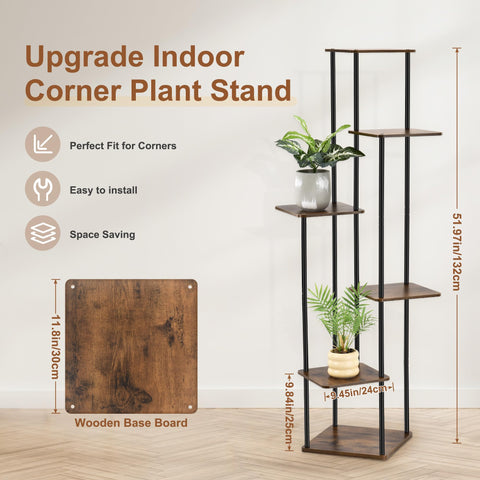 GLOKUUCA 6-tier rack with staggered pots for bright sun exposure.