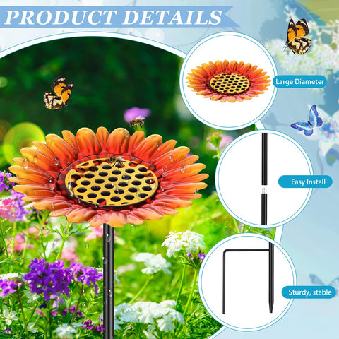 Glooglitter bee watering station adjustable height in garden layout