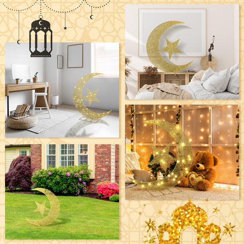 Glooglitter LED string lights illuminate the moon feature beautifully.