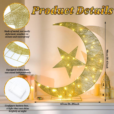 Glooglitter Eid moon base stand keeps the display stable outdoors.