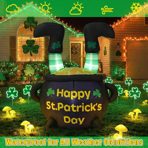 Glooglitter green and gold colors create vivid St. Patrick's theming.