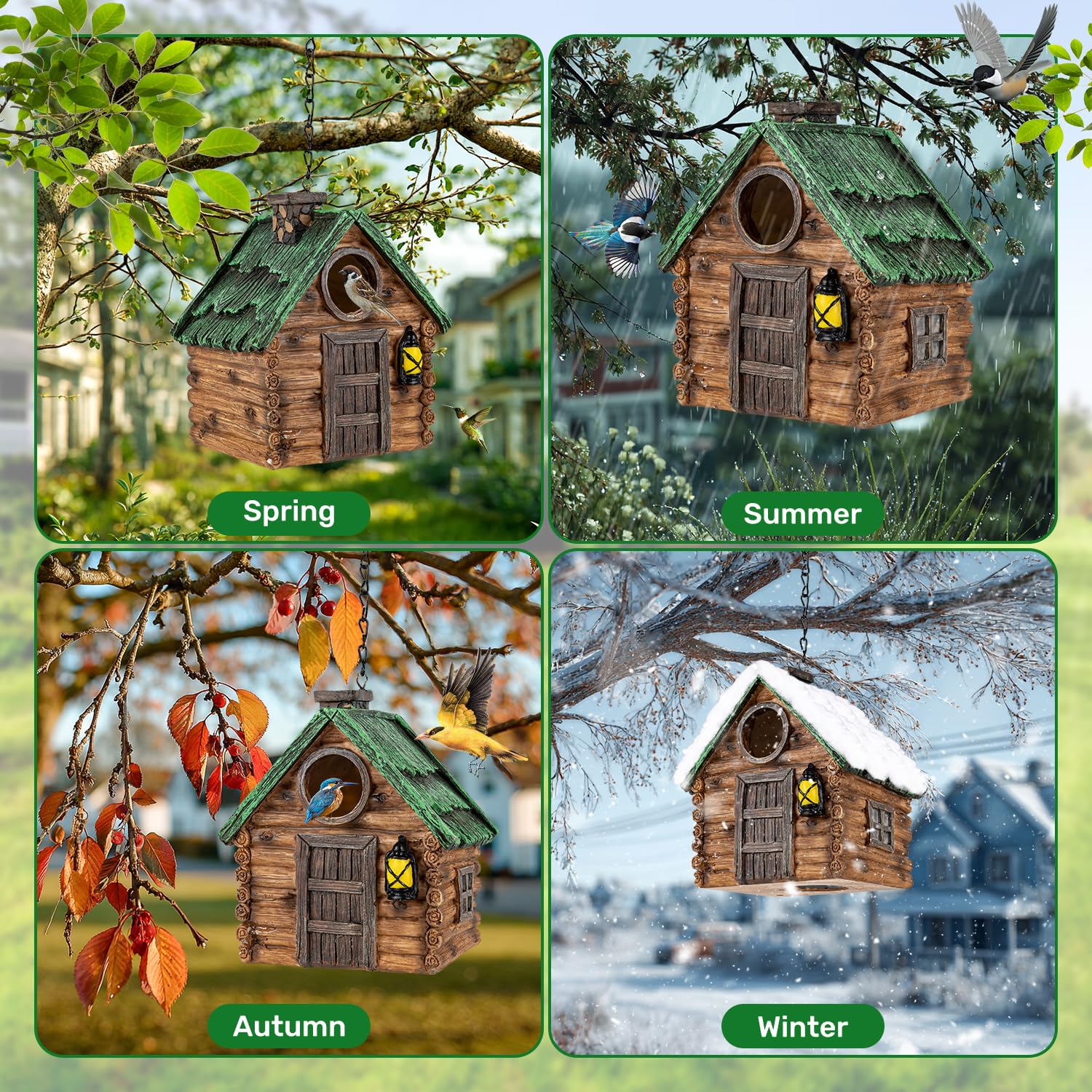 GLOPHOK bird house in a garden setting serving as decorative focal point.